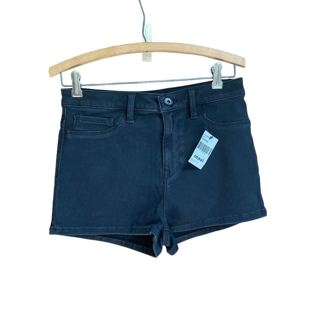 Mavi Black Flat Front High Rise Shorts Black Women's Size 27 NWT